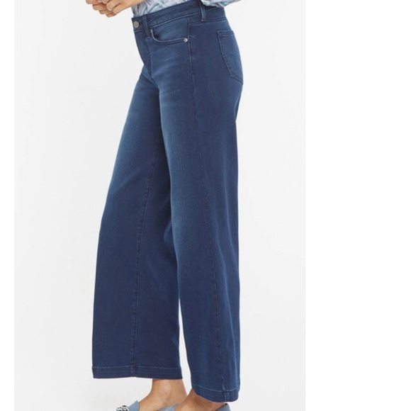 NYDJ High rise wide leg jeans size 14P color name Market
